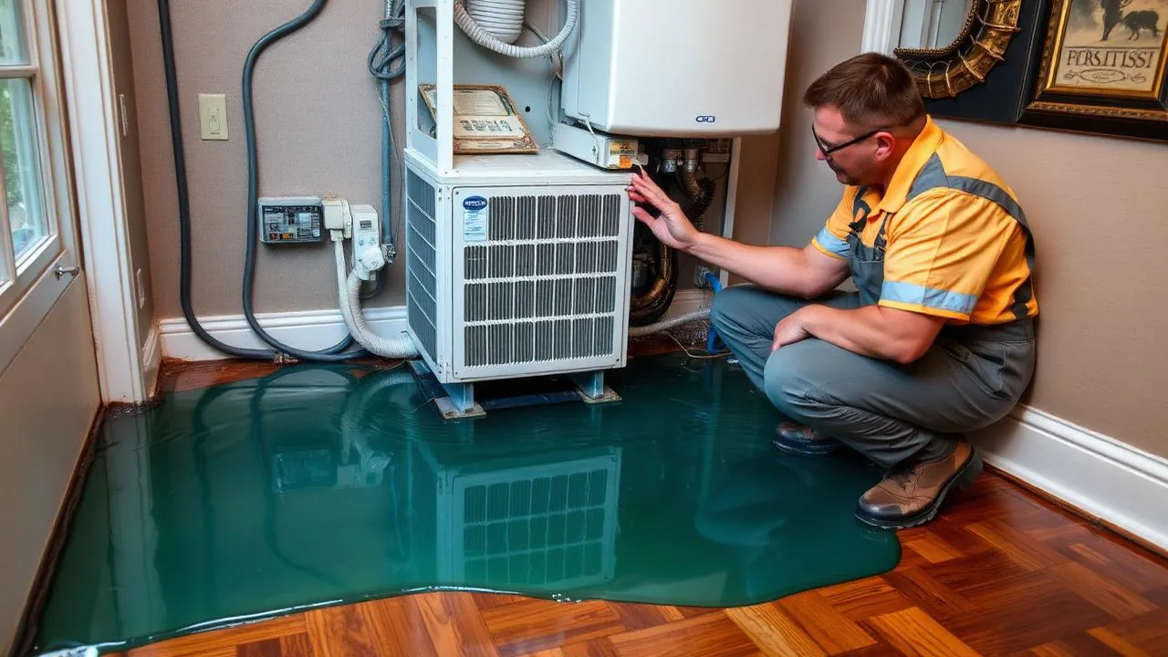 AC unit leaking water inside Houston home causing floor and baseboard damage