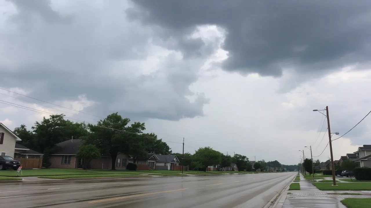 Houston neighborhood during heavy storm season